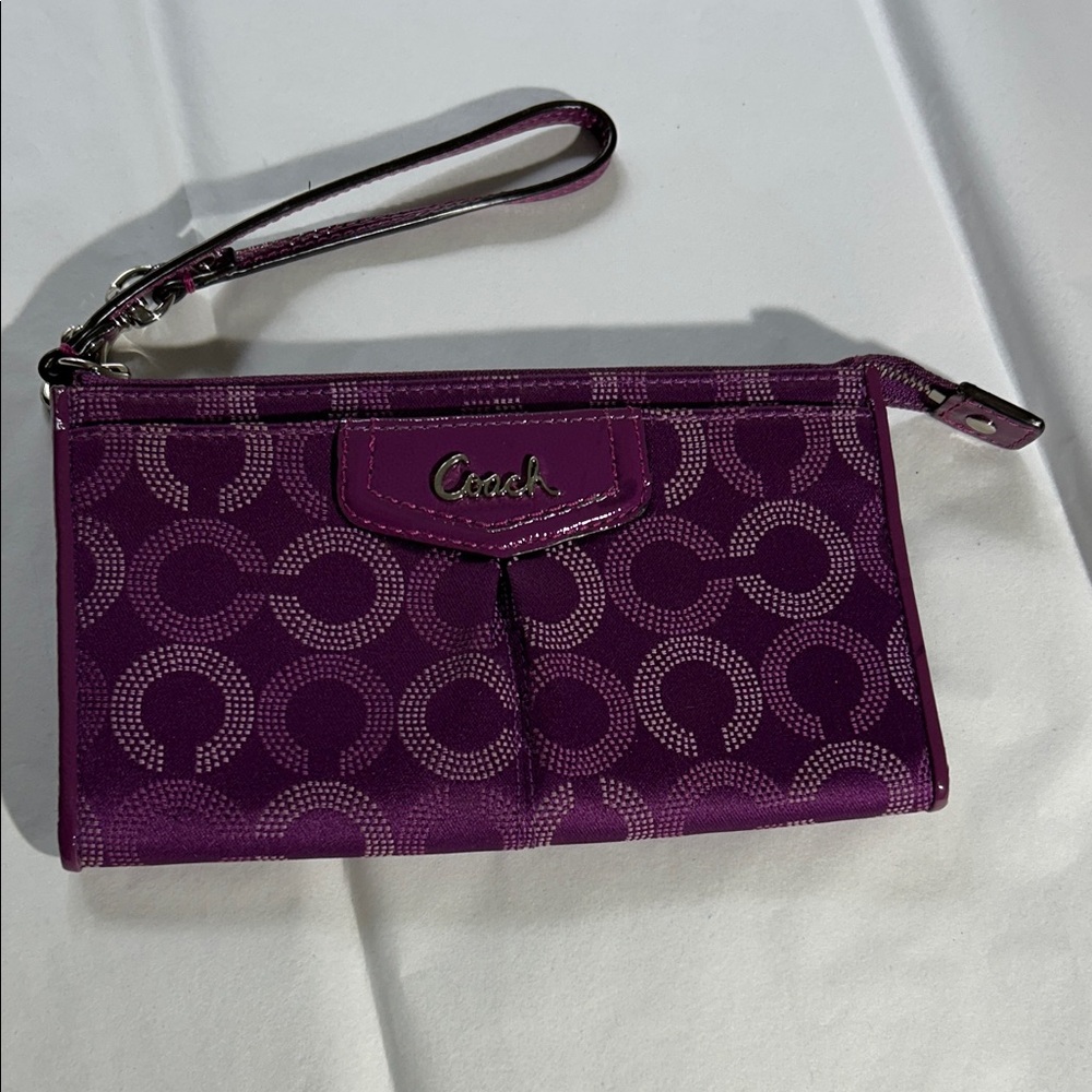 Coach Purple Wallet Wristlet - Picture 2 of 11